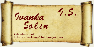 Ivanka Solin vizit kartica